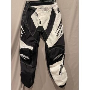 O'Neal Element Series Youth Motocross Racing Pants Black White Size 12/14 26/28